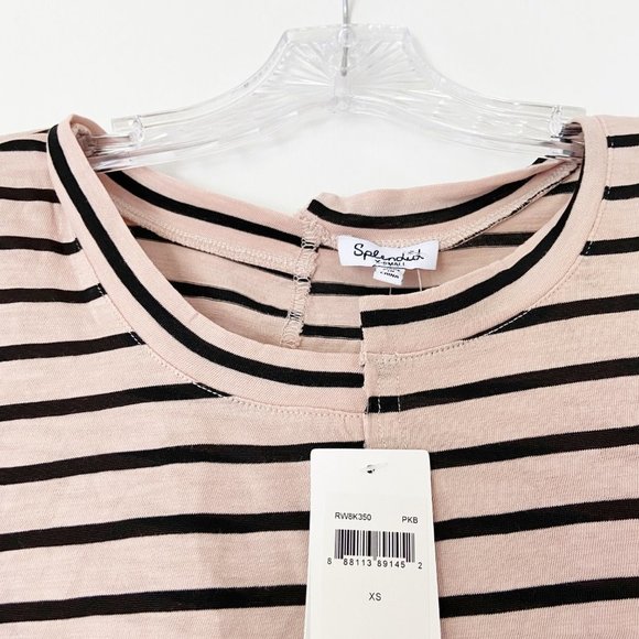 NEW Splendid Milo Mineral Wash Striped Split Tee - Picture 5 of 8